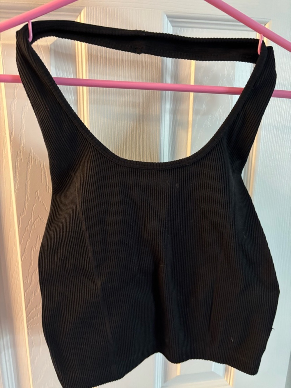 American Eagle Outfitters Black Ribbed Crop Tank